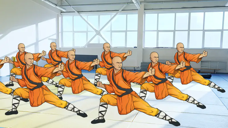 Shaolin Kung Fu Group synchronized Training